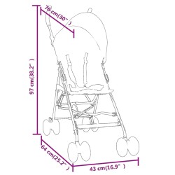 Kinderwagen Hellgrau und Schwarz Stahl