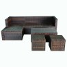 4-tlg. Garten-Lounge-Set mit Auflagen Poly Rattan Braun