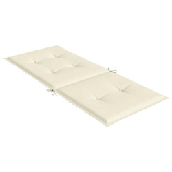 Gartenstuhlauflagen für Hochlehner 2Stk. Creme 120x50x3cm Stoff