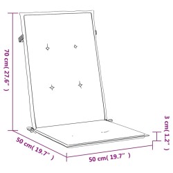 Gartenstuhlauflagen für Hochlehner 2Stk. Creme 120x50x3cm Stoff