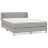 Boxspringbett mit Matratze Hellgrau 140x200 cm Stoff