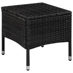 3-tlg. Bistro-Set Poly Rattan Schwarz