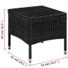 3-tlg. Bistro-Set Poly Rattan Schwarz