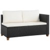 4-tlg. Garten-Lounge-Set mit Auflagen Poly Rattan Schwarz