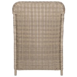 Gartenstühle mit Polstern 2 Stk. Poly Rattan Braun