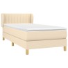 Boxspringbett mit Matratze Creme 100x200 cm Stoff