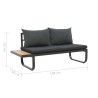 2-tlg. Garten-Ecksofa-Set mit Auflagen Aluminium WPC