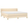 Boxspringbett mit Matratze Creme 160x200 cm Stoff