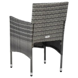 Garten-Essstühle 2 Stk. Poly Rattan Grau