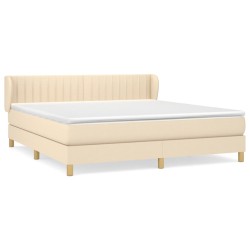 Boxspringbett mit Matratze Creme 180x200 cm Stoff