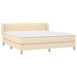 Boxspringbett mit Matratze Creme 180x200 cm Stoff