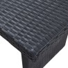 3-tlg. Garten-Lounge-Set mit Auflagen Poly Rattan Schwarz