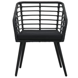 3-tlg. Bistro-Set Poly Rattan Schwarz