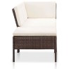 8-tlg. Garten-Lounge-Set mit Auflagen Poly Rattan Braun