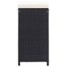 7-tlg. Gartenbar-Set mit Auflagen Poly Rattan Schwarz