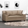 2-Sitzer-Sofa mit Zierkissen Cappuccino-Braun 120 cm Kunstleder