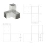 Pfostenverbinder 4 Stk. Y-Form Verzinktes Metall 81 x 81 mm