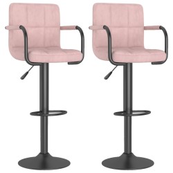 Barhocker 2 Stk. Rosa Samt