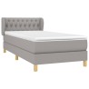 Boxspringbett mit Matratze Hellgrau 90x200 cm Stoff