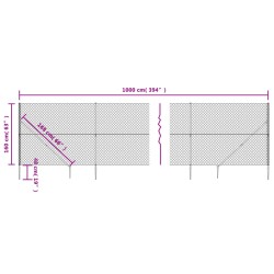 Maschendrahtzaun mit Bodenhülsen Silbern 1,6x10 m