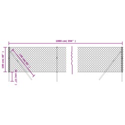 Maschendrahtzaun Silbern 1x10 m