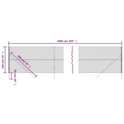 Maschendrahtzaun Silbern 1,4x10 m