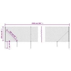 Maschendrahtzaun mit Bodenhülsen Anthrazit 1x25 m