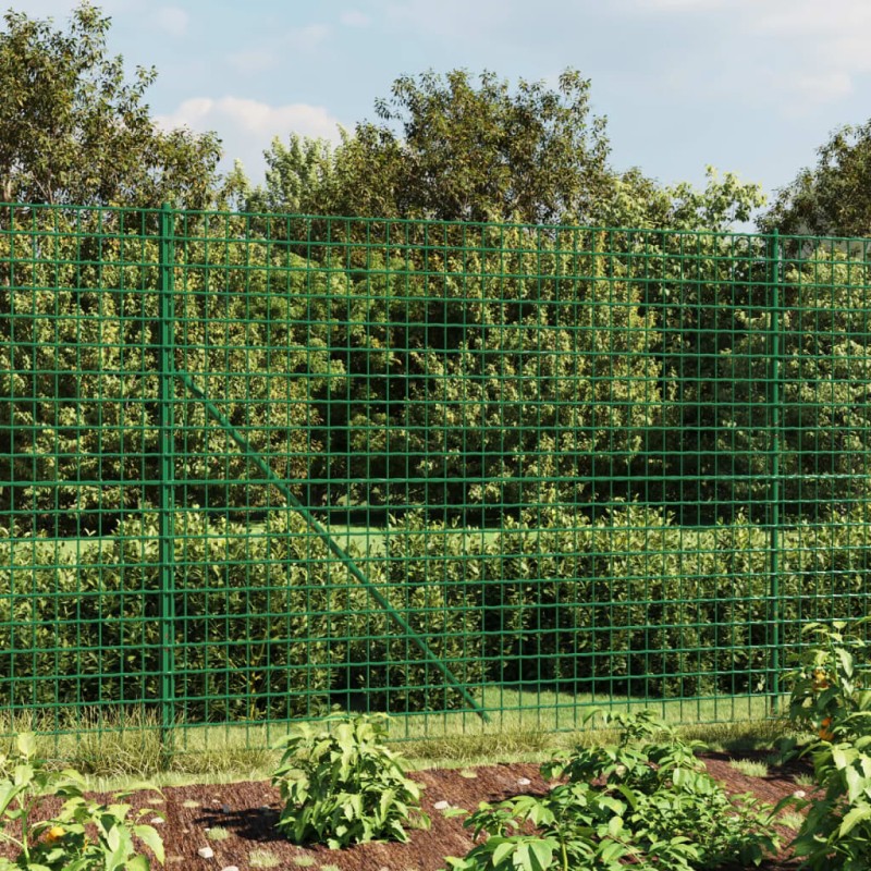 Maschendrahtzaun Grün 1,6x25 m Verzinkter Stahl