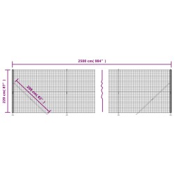 Maschendrahtzaun mit Bodenflansch Grün 2,2x25 m