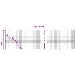 Maschendrahtzaun mit Bodenflansch Anthrazit 1,6x25 m