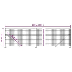 Maschendrahtzaun mit Bodenflansch Anthrazit 0,8x25 m