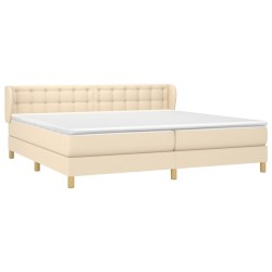 Boxspringbett mit Matratze Creme 200x200 cm Stoff