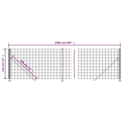 Maschendrahtzaun mit Bodenflansch Anthrazit 1,1x25 m