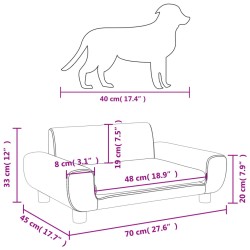 Hundebett Braun 70x45x33 cm Samt