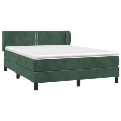 Boxspringbett mit Matratze Dunkelgrün 140x190 cm Samt