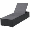 Sonnenliegen mit Auflage 2 Stk. Poly Rattan Schwarz