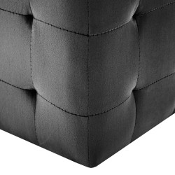 Pouf 2 Stk. Schwarz 30x30x30 cm Samtstoff