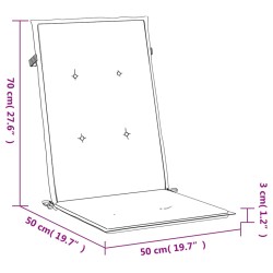 Gartenstuhlauflagen für Hochlehner 4 Stk. 120x50x3cm Stoff