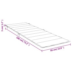 Sonnenliegen-Auflage Blau 186x58x3 cm Oxford-Gewebe