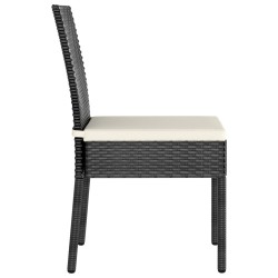 Garten-Essstühle 4 Stk. Poly Rattan Schwarz