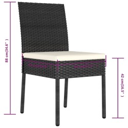 Garten-Essstühle 4 Stk. Poly Rattan Schwarz