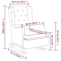 Schaukelsessel mit Kautschukholz-Beinen Creme Stoff