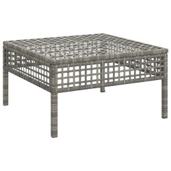 Gartenhocker mit Kissen Grau Poly Rattan