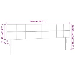 Kopfteile 2 Stk. Hellgrau 100x5x78/88 cm Stoff