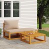 3-tlg. Garten-Lounge-Set mit Kissen Massivholz Akazie