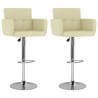 Barhocker 2 Stk. Creme Kunstleder