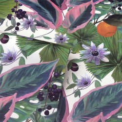 DUTCH WALLCOVERINGS Tapete Passion Flower Weiß und Grün