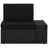 6-tlg. Garten-Lounge-Set Poly Rattan Schwarz