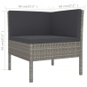 6-tlg. Garten-Lounge-Set mit Auflagen Poly Rattan Grau