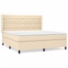 Boxspringbett mit Matratze Creme 180x200 cm Stoff